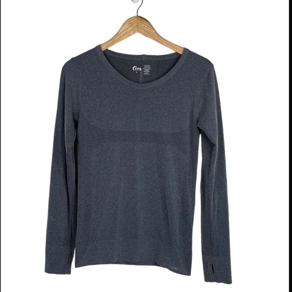 Zyia Active Womens Long Sleeve Athletic Top sz Small Gray
